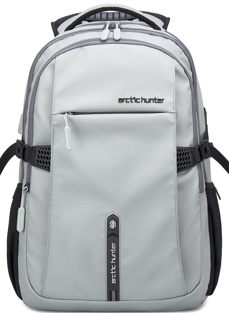 ARCTIC HUNTER  Backpack for Men 30L Office Travel Backpack Casual Laptop Bag with 15.6-inch Laptop Pocket Water-resistant Multi-pockets Large Capacity College Backpack with USB Port B00388 Grey  | Best Price UAE